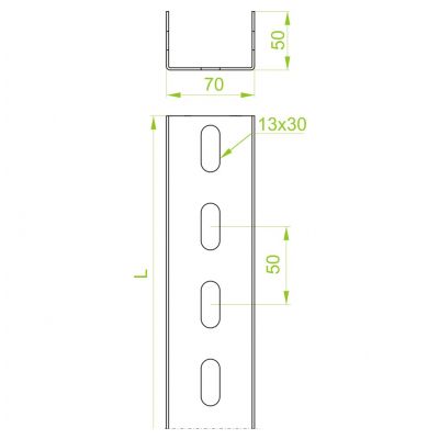 Ceownik 70x50mm Grubość 4,0 mm 0,3mb CE70H50/03 616303 BAKS (616303)