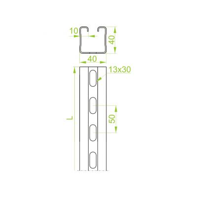 Ceownik montażowy 40x40mm Grubość 3,00 mm 6mb CTMT40H40/6 640160 BAKS (640160)