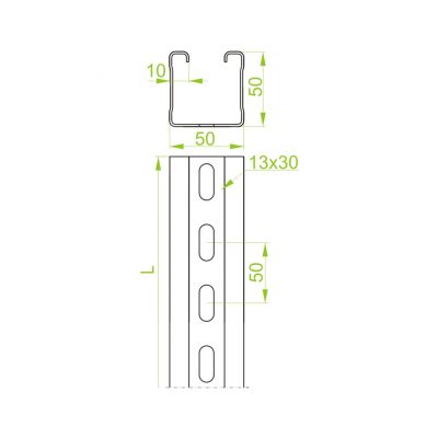 Ceownik montażowy 50x50mm Grubość 3,00 mm 6mb CTMT50H50/6 640760 BAKS (640760)