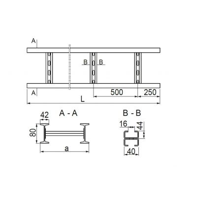 Drabinka kablowa 1000x80mm 3mb DDH1000H80/3 404211 BAKS (404211)