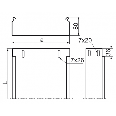 Korytko kablowe 200x80mm Grubość 1,00 mm 3mb KBJ200H80/3 181620 BAKS (181620)