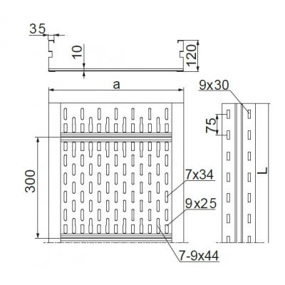 Korytko kablowe 200x120mm Grubość 2,00 mm 3mb KSC200H120/3 240120 BAKS (240120)