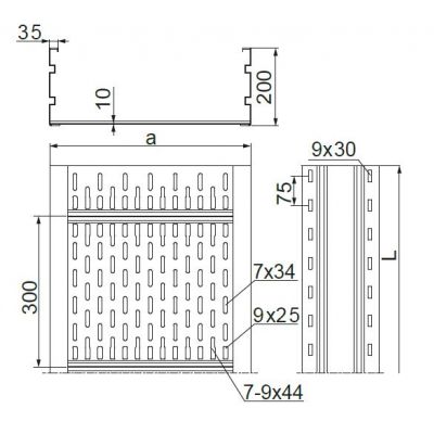 Korytko kablowe 600x200mm Grubość 2,00 mm 6mb KSC600H200/6 290161 BAKS (290161)