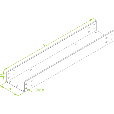 Korytko kablowe 200x100mm Grubość 2,00 mm 3mb KZC200H100/3 310420 BAKS (310420)
