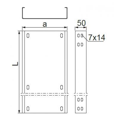 Korytko kablowe 300x50mm Grubość 2,00 mm 3mb KZC300H50/3 350430 BAKS (350430)