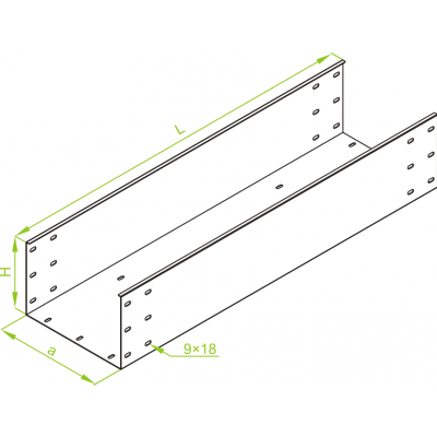 Korytko kablowe 400x200mm Grubość 2,00 mm 3mb KZC400H200/3 370440 BAKS (370440)
