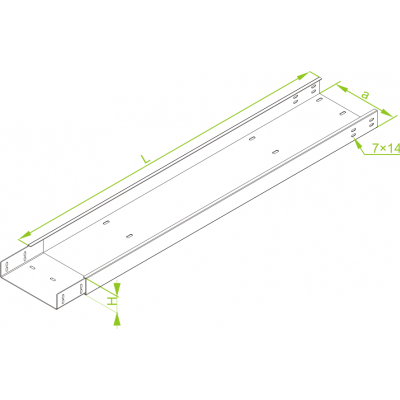 Korytko kablowe z łącznikiem wspaw. 100x50mm Grubość 2,00 mm 3mb KZLC100H50/3 352910 BAKS (352910)