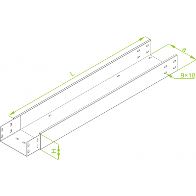 Korytko kablowe z łącznikiem wspaw. 600x100mm Grubość 2,00 mm 3mb KZLC600H100/3 312960 BAKS (312960)