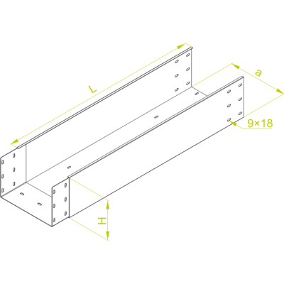 Korytko kablowe z łącznikiem wspaw. 600x200mm Grubość 2,00 mm 3mb KZLC600H200/3 372960 BAKS (372960)