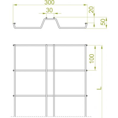 Korytko kablowe siatkowe z łączn. zatrzaskowym zgrzewanym 600x110mm 3mb KDSZ600H110/3 912460 BAKS (912460)