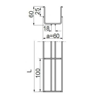 Korytko kablowe siatkowe zgrzewane z drutu galwanicznego 35x35mm 3mb KSG35H35/3 930210 BAKS (930210)