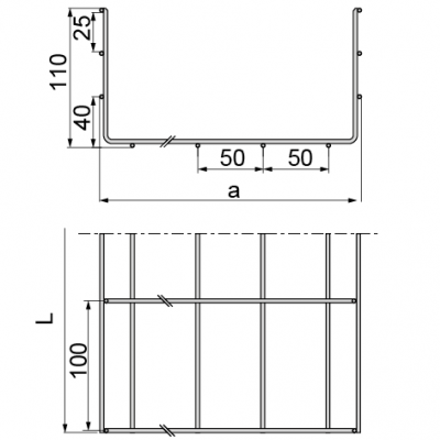 Korytko kablowe siatkowe 60x60mm 3mb KWDS60H60/3 930106 BAKS (930106)