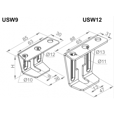 Uchwyt sufitowy USW9 750808 BAKS (750808)
