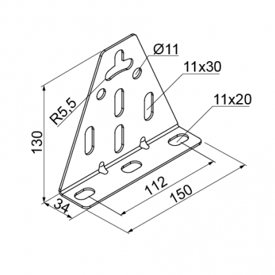 Uchwyt trójkątny UT 751600 BAKS (751600)