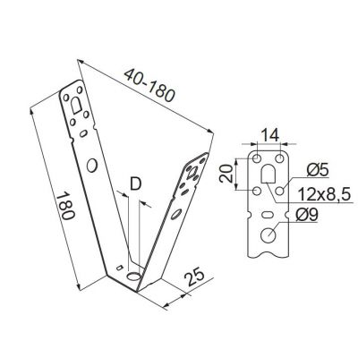 Wieszak trapezowy WT180fi11 731018 BAKS (731018)