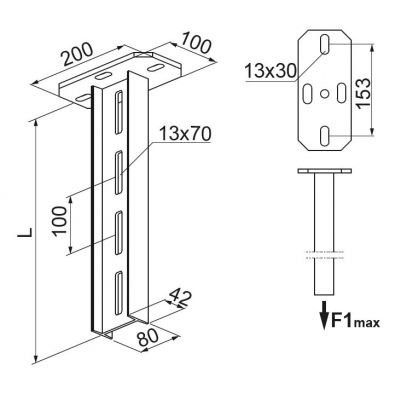 Wspornik sufitowy 2000mm WPDH2000N 721612 BAKS (721612)