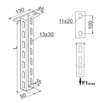 Wspornik sufitowy WPCB300 752003 BAKS (752003)