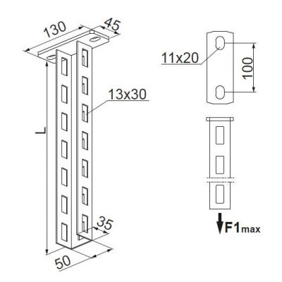 Wspornik sufitowy WPCB400 752004 BAKS (752004)