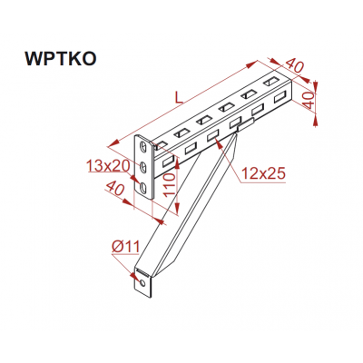 Wysięgnik, komplet WPTKO300 800930 BAKS (800930)