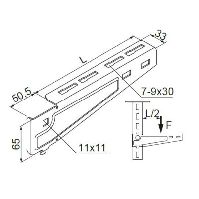 Wysięgnik Grubość 2,00 mm WWB300 711730 BAKS (711730)