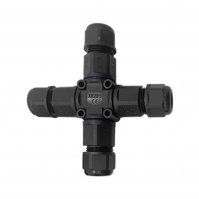 Konektor kablowy, rozdzielacz czterokrotny typu-X z szybkozłączką, IP68, 3x4mm2, 400V/16A (OR-AE-13623)