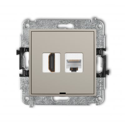 Karlik MINI Gniazdo HDMI + gniazdo komputerowe RJ45 kat.5e 60MGHKBO-45e  (60MGHKBO-45e)
