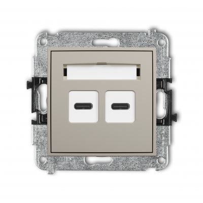KARLIK MINI Ładowarka USB podwójna 2xUSB C, 20W max. taupe 60MCUSB-7 (60MCUSB-7)