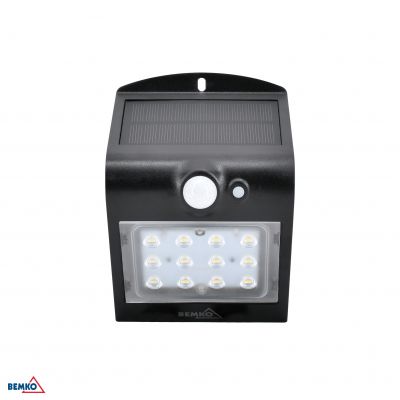 NAŚWIETLACZ LAMPA SOLARNA LED TRINGO 1,5W 220lm 4000K IP65 CZARNY Czujnik ruchu PIR BEMKO (C83-SOT-001BL-PIR)