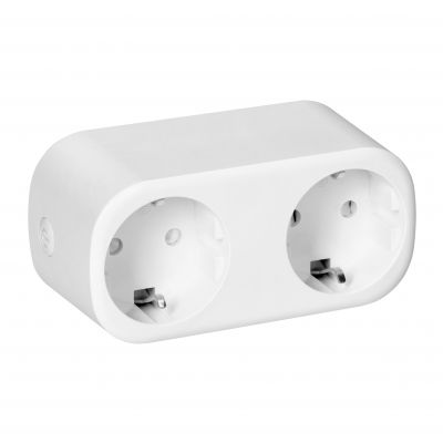 Rozgałęźnik bezprzewodowy podwójny Tuya Smart Wi-Fi, Schuko, biały (OR-SH-17510(GS)/W)