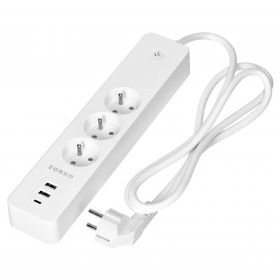 Przedłużacz z 3 gniazdami z uziemieniem i wyłącznikiem 2xUSB Tuya Smart Wi-Fi biały ORNO (OR-SH-17520/W)