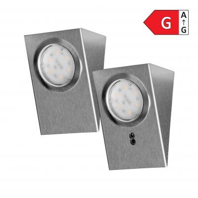 Zestaw opraw podszafkowych LED 2,5W, 180lm, 4000K, z wyłącznikiem bezdotykowym, INOX AD-OM-6207L4 ORNO (AD-OM-6207L4)