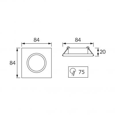 SUFITOWA OPRAWA PUNKTOWA HL755 CHROME 01231 IDEUS (01231)