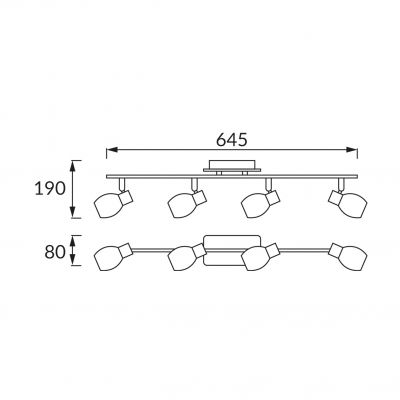 Oprawa ścienno-sufitowa HL793N CHROME (00598)