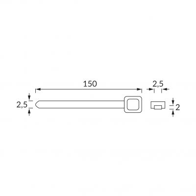 Opaska zaciskowa CABLE TIE 2,5*150 (00516)