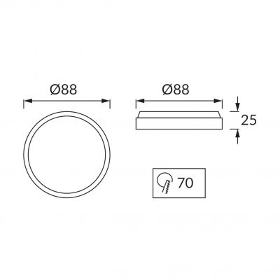 Oprawa dekoracyjna SMD LED HL563L 3W WHITE 2700K (02808)