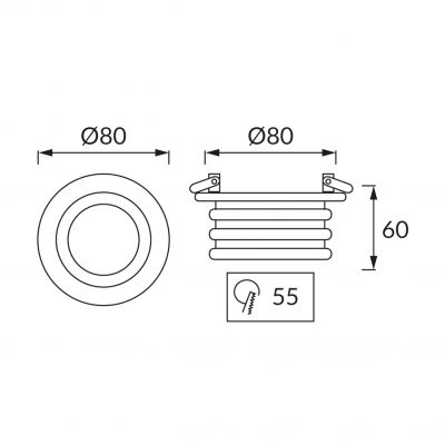 Sufitowa oprawa punktowa SMD LED IZA LED 6W 4000K IDEUS (03180)