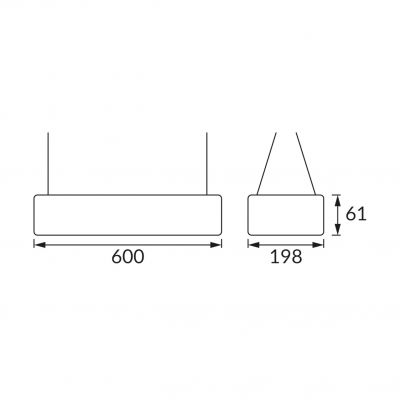 Wisząca oprawa oświetleniowa SMD LED FLARA LED 24W BLACK 4000K IDEUS (03632)