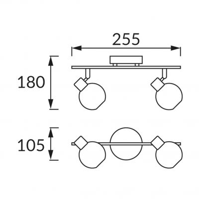 Oprawa ścienno-sufitowa HL786N MAT CHROME (00586)