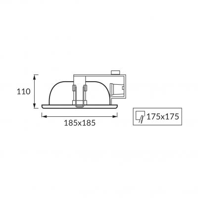 Oprawa typu downlight HL625 MAT CHROME (00799)