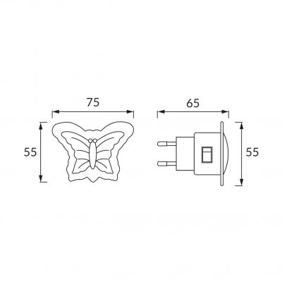 Lampka wtykowa LED DUFFY HL994L MOTYL 02251 IDEUS (02251)