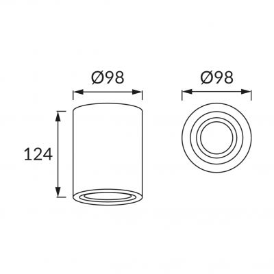 Oprawa sufitowa HARY GU10 biała TUBA lampa 03711 IDEUS (03711)