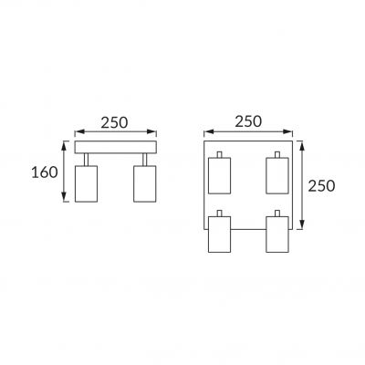 Oprawa lampa ścienno sufitowa MANAM 4X GU10 BIAŁA 03762 IDEUS (03762)