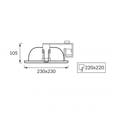 Oprawa typu downlight HL627 MAT CHROME (00807)