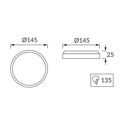 Oprawa dekoracyjna SMD LED HL563L 9W WHITE 6400K (02484)