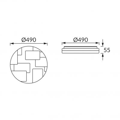 Plafoniera SMD LED TETRIS LED C 48W 4000K IDEUS (03642)