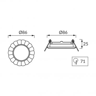 Sufitowa oprawa punktowa HL759 CHROME (01244)