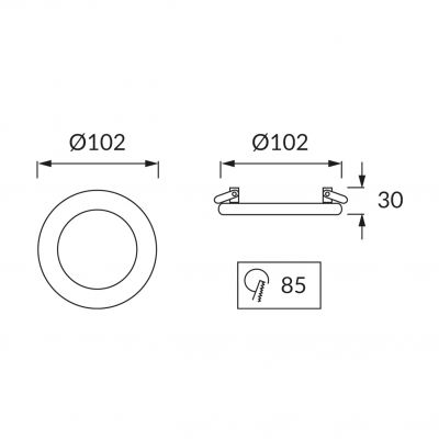 ALINA LED C 3W+3W 4000K  sufitowa oprawa punktowa SMD LED IDEUS (02892)