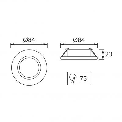 Sufitowa oprawa punktowa OKTAN C CHROME IDEUS (03673)