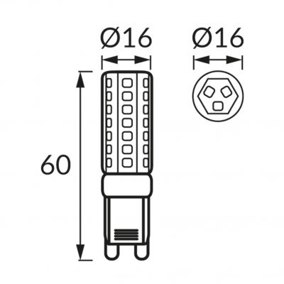 Lampa z diodami SMD LED BOB SMD LED G9 5,5W 3000K IDEUS (03679)