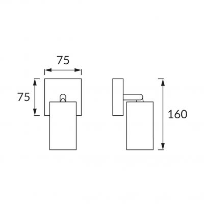 Oprawa lampa ścienna kinkiet MANAM 1X GU10 CZARNA 03763 IDEUS (03763)